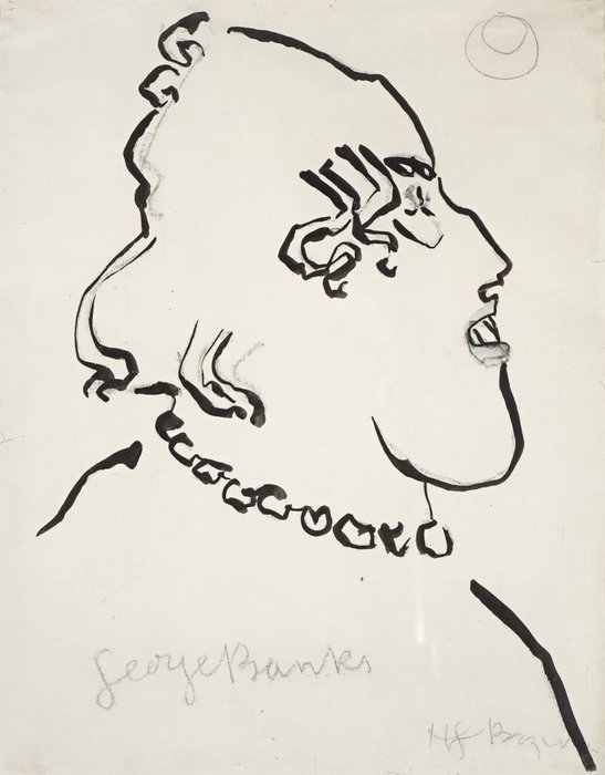 Wikioo.org - The Encyclopedia of Fine Arts - Painting, Artwork by Henri Gaudier Brzeska - Caricature Of Georges Banks