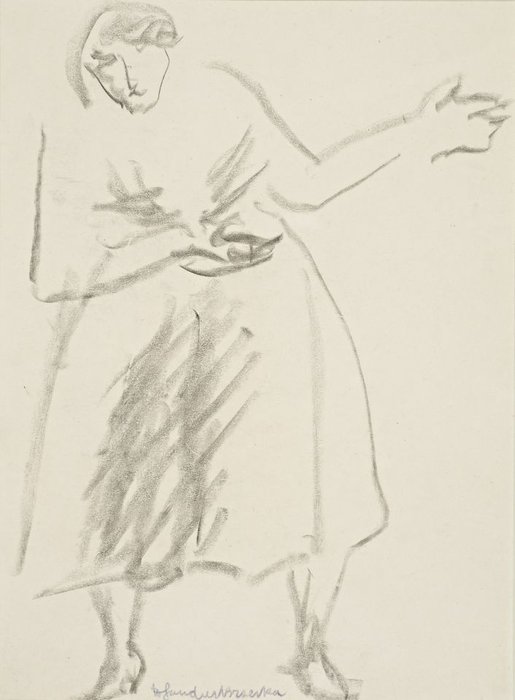 Wikoo.org - موسوعة الفنون الجميلة - اللوحة، العمل الفني Henri Gaudier Brzeska - Standing Woman, Gesticulating