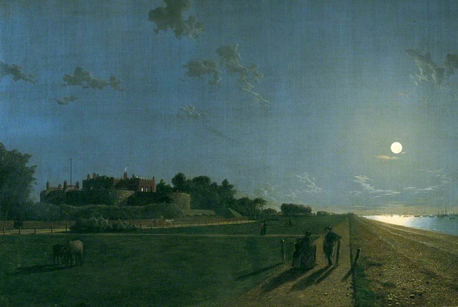 WikiOO.org - Енциклопедія образотворчого мистецтва - Живопис, Картини
 Henry Pether - Walmer Castle By Moonlight
