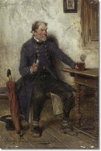 WikiOO.org - Encyclopedia of Fine Arts - Maleri, Artwork Hugo Wilhelm Kauffmann - A Bad Beer
