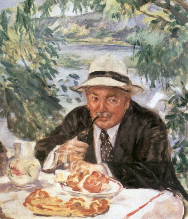 Wikioo.org - The Encyclopedia of Fine Arts - Painting, Artwork by Istvan Csok - Godfather At Breakfast
