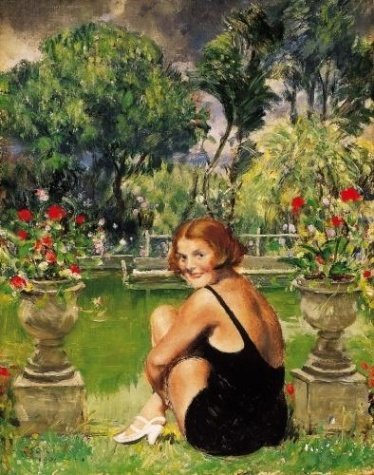 WikiOO.org - Encyclopedia of Fine Arts - Malba, Artwork Istvan Csok - Woman In Bathing Suit
