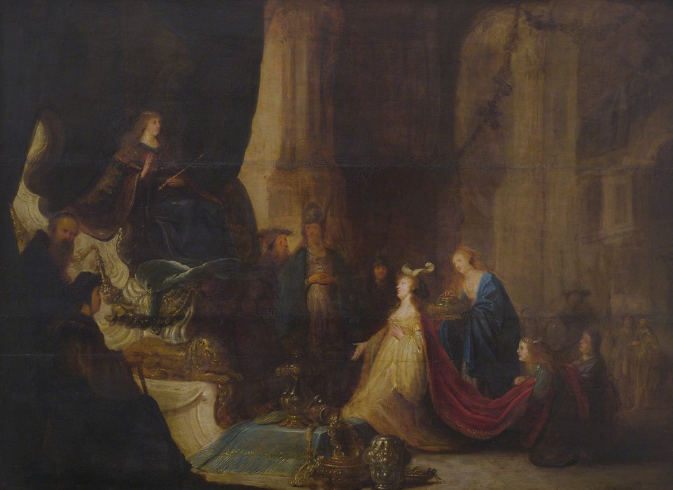 WikiOO.org - Encyclopedia of Fine Arts - Målning, konstverk Jacob Willemsz De Wet - The Queen Of Sheba Before King Salomon