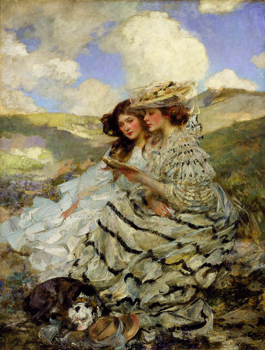 Wikioo.org - The Encyclopedia of Fine Arts - Painting, Artwork by James Jebusa Shannon - On The Dunes