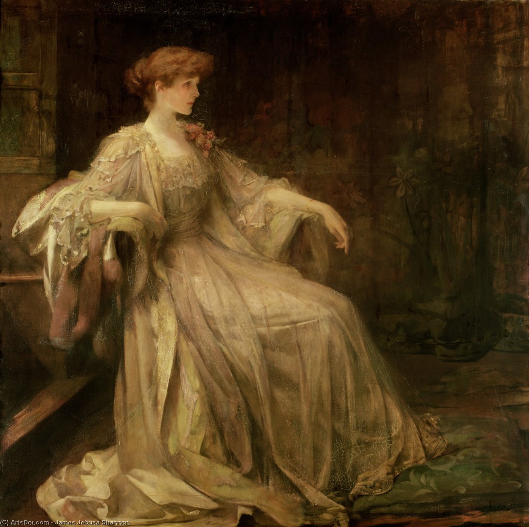 Wikioo.org - The Encyclopedia of Fine Arts - Painting, Artwork by James Jebusa Shannon - Portrait Of Violet, Duchess Of Rutland