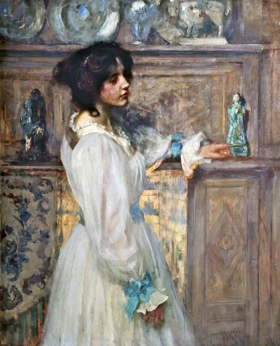 Wikioo.org - The Encyclopedia of Fine Arts - Painting, Artwork by James Jebusa Shannon - Reverie