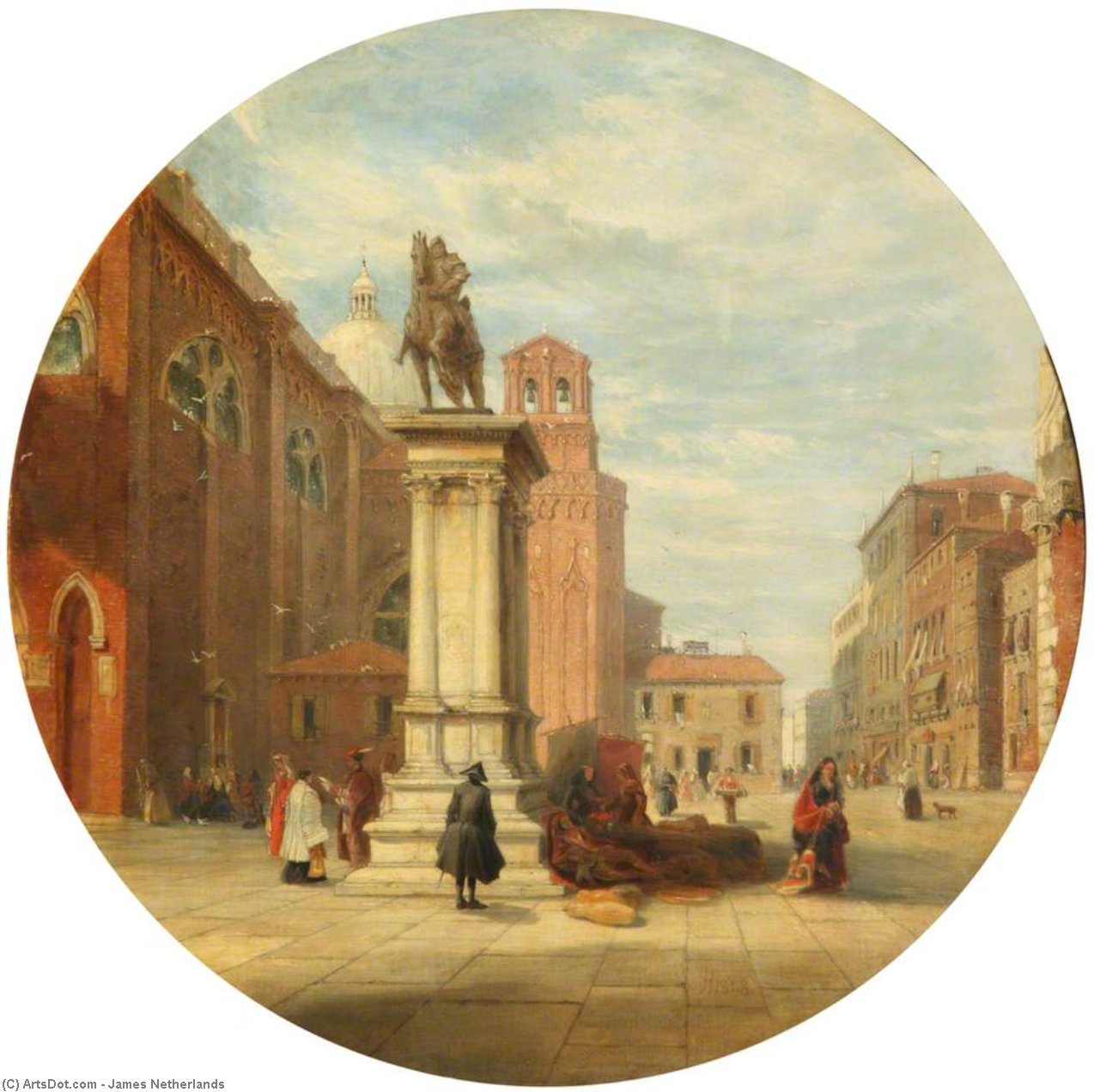 WikiOO.org - Encyclopedia of Fine Arts - Maleri, Artwork James Netherlands - The Colleoni Monument And The Church Of Santi Giovanni E Paolo