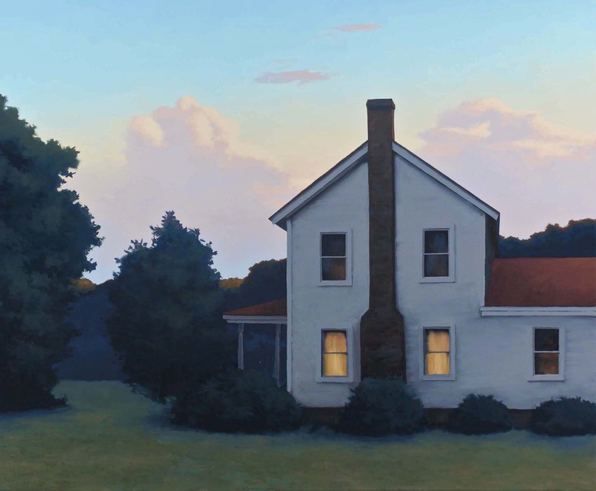 Wikioo.org - The Encyclopedia of Fine Arts - Painting, Artwork by James Netherlands - Twilight Farmhouse