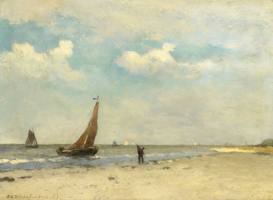 Wikioo.org - The Encyclopedia of Fine Arts - Painting, Artwork by Jan Weissenbruch - View On The Beach