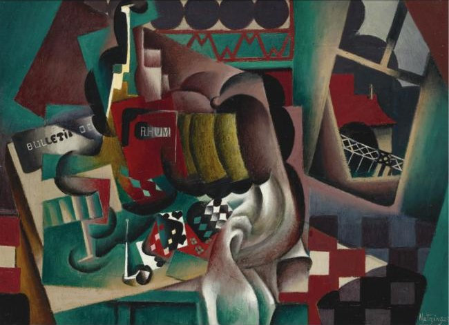 Wikioo.org - The Encyclopedia of Fine Arts - Painting, Artwork by Jean Dominique Antony Metzinger - Still Life With Pumpkin And Bottle Of Rum