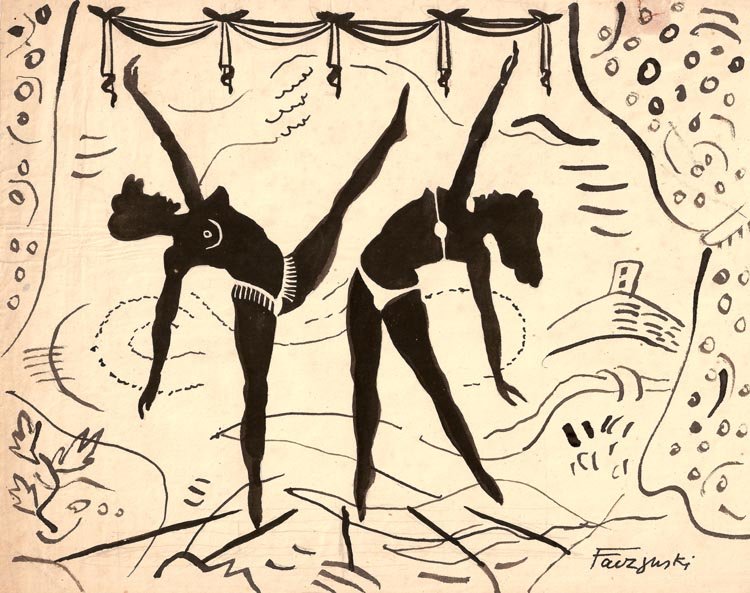 WikiOO.org - Encyclopedia of Fine Arts - Malba, Artwork Jerzy Faczynski - Dancers