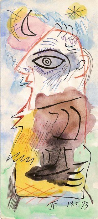 WikiOO.org - Enciclopedia of Fine Arts - Pictura, lucrări de artă Jerzy Faczynski - Man With A Cigarette