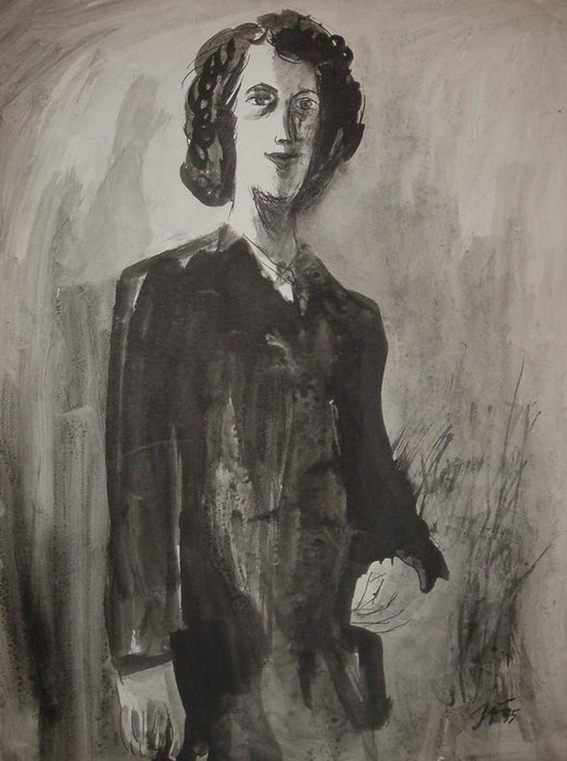 Wikioo.org - The Encyclopedia of Fine Arts - Painting, Artwork by Jerzy Faczynski - Portrait Of A Woman