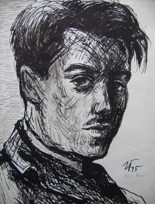 WikiOO.org - Енциклопедия за изящни изкуства - Живопис, Произведения на изкуството Jerzy Faczynski - Self-portrait