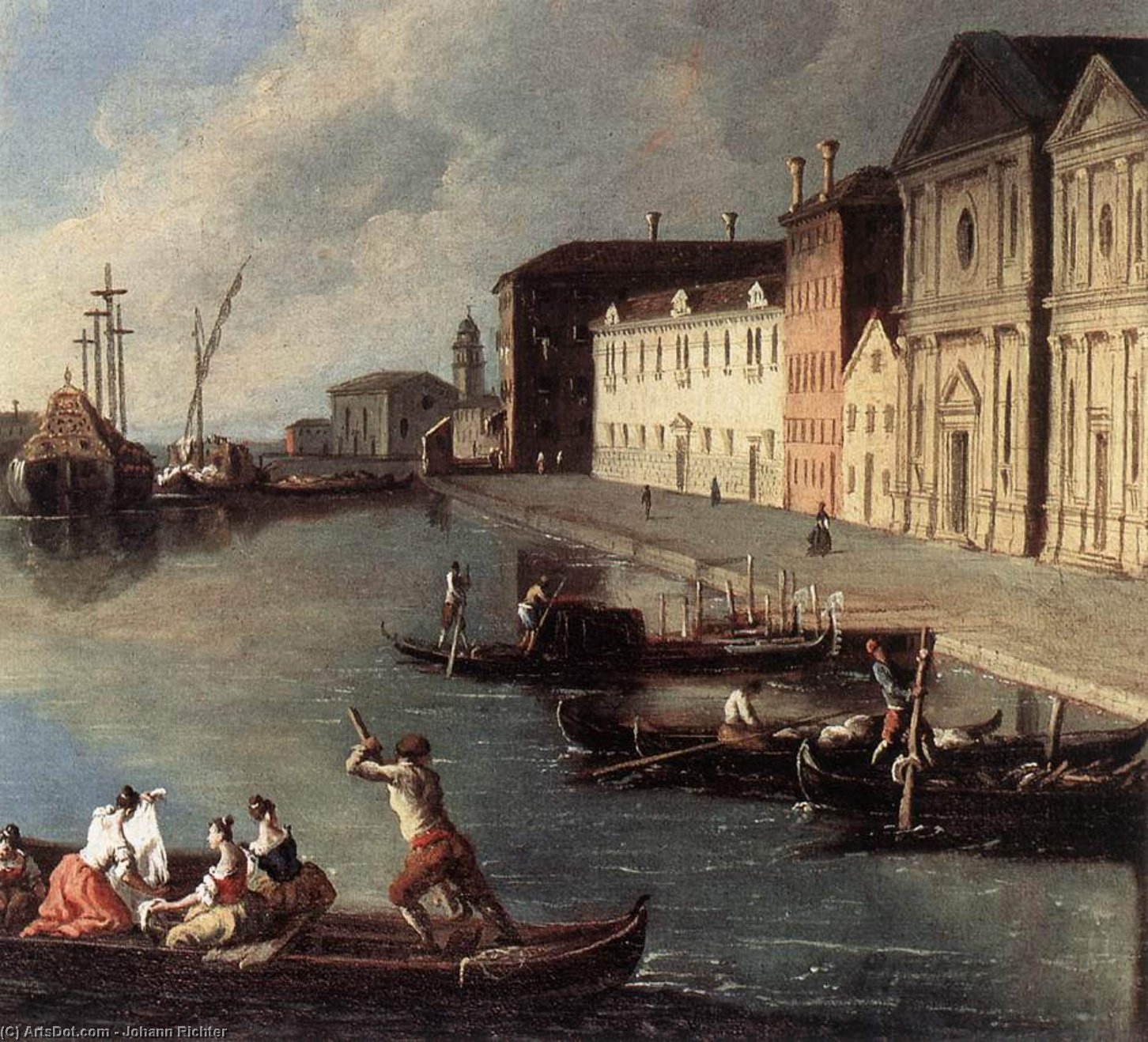 Wikioo.org - The Encyclopedia of Fine Arts - Painting, Artwork by Johann Richter - View Of The Giudecca Canal