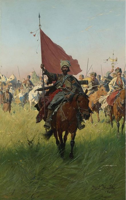 WikiOO.org - 백과 사전 - 회화, 삽화 Jozef Brandt - Song Of The Cossack Victors