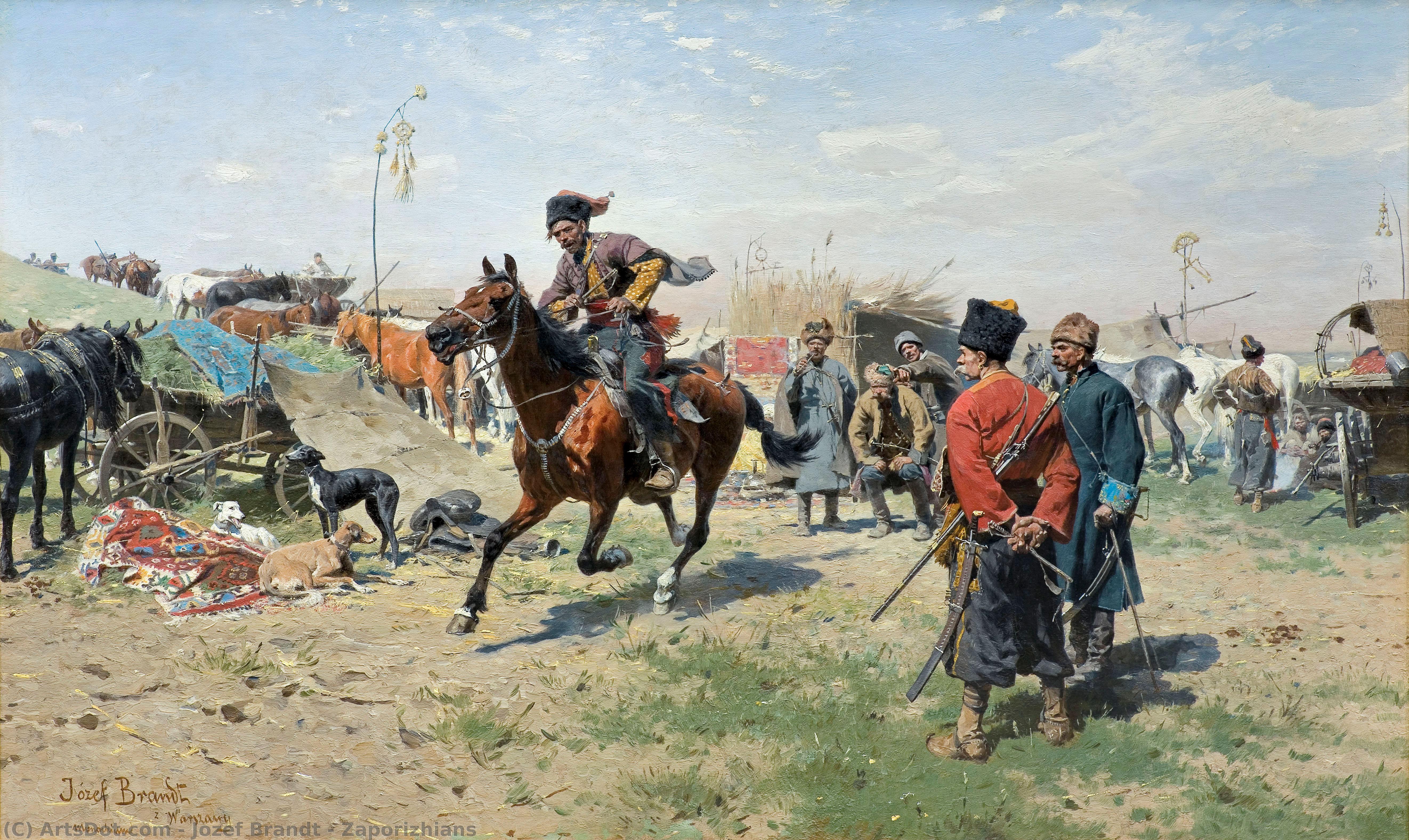 Wikioo.org - The Encyclopedia of Fine Arts - Painting, Artwork by Jozef Brandt - Zaporizhians