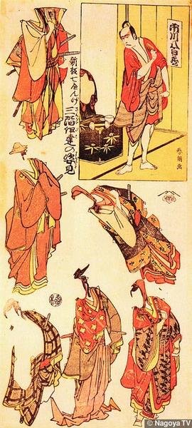 WikiOO.org – 美術百科全書 - 繪畫，作品 Katsushika Hokusai - 演员纸娃娃，市川Yaozo㈡