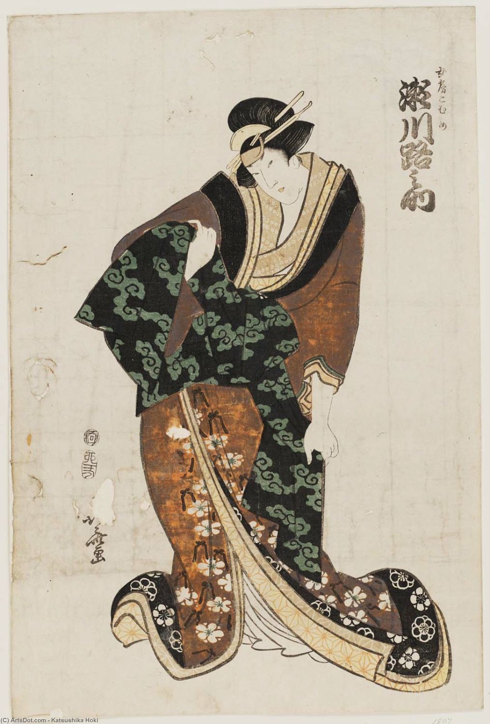 WikiOO.org - 百科事典 - 絵画、アートワーク Katsushika Hokusai - 俳優 瀬川michinosuke として Yoshibei's 妻 Komume