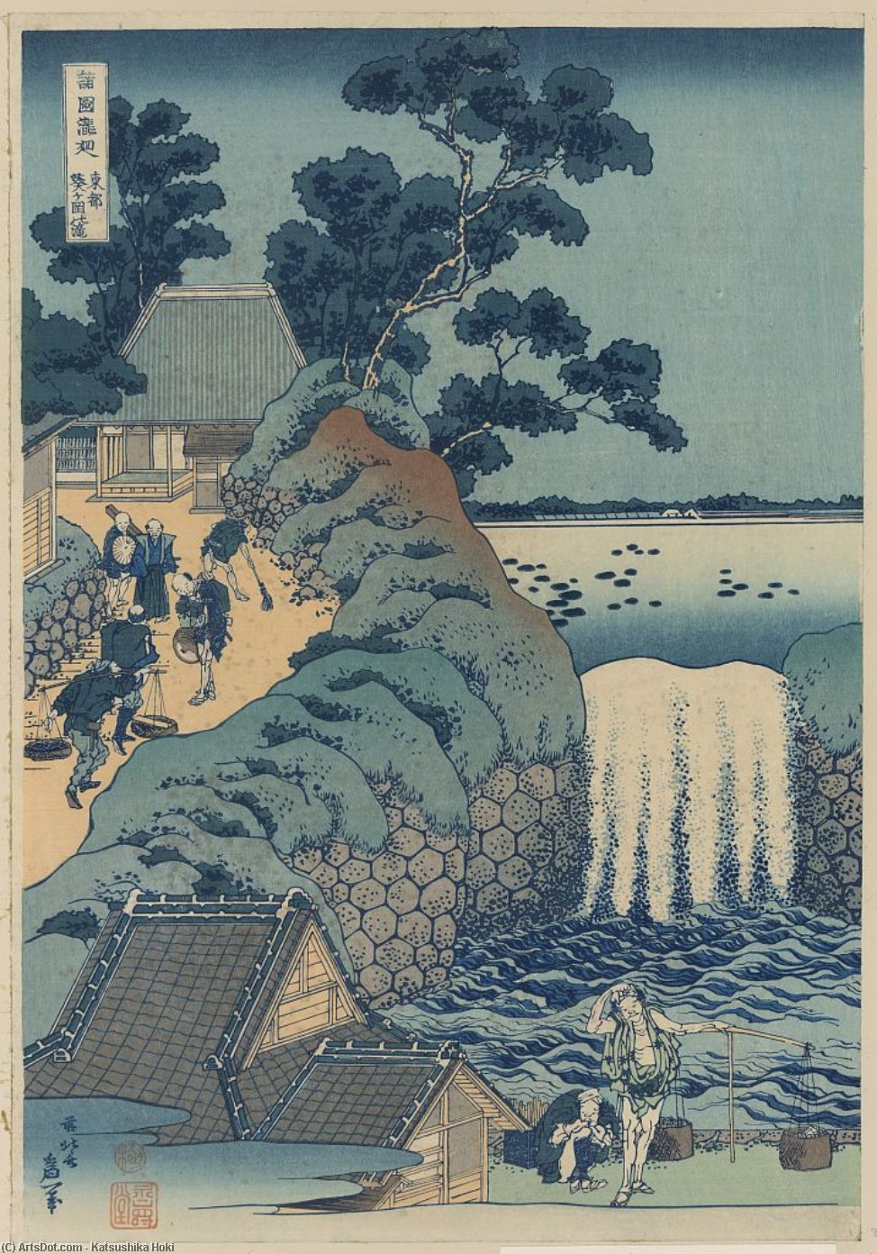 Wikioo.org - Bách khoa toàn thư về mỹ thuật - Vẽ tranh, Tác phẩm nghệ thuật Katsushika Hokusai - Aoi Gaok Waterfall