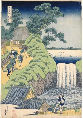 Wikoo.org - موسوعة الفنون الجميلة - اللوحة، العمل الفني Katsushika Hokusai - Aoigaoka Waterfall In Edo