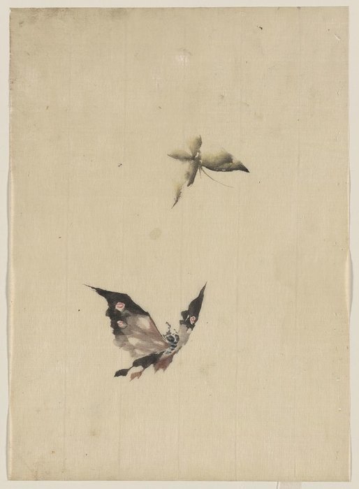 Wikioo.org - The Encyclopedia of Fine Arts - Painting, Artwork by Katsushika Hokusai - Butterfly And Moth