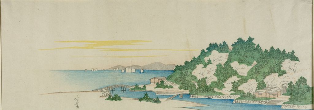 WikiOO.org - Güzel Sanatlar Ansiklopedisi - Resim, Resimler Katsushika Hokusai - Cherry Blossoms At Tenpôzan