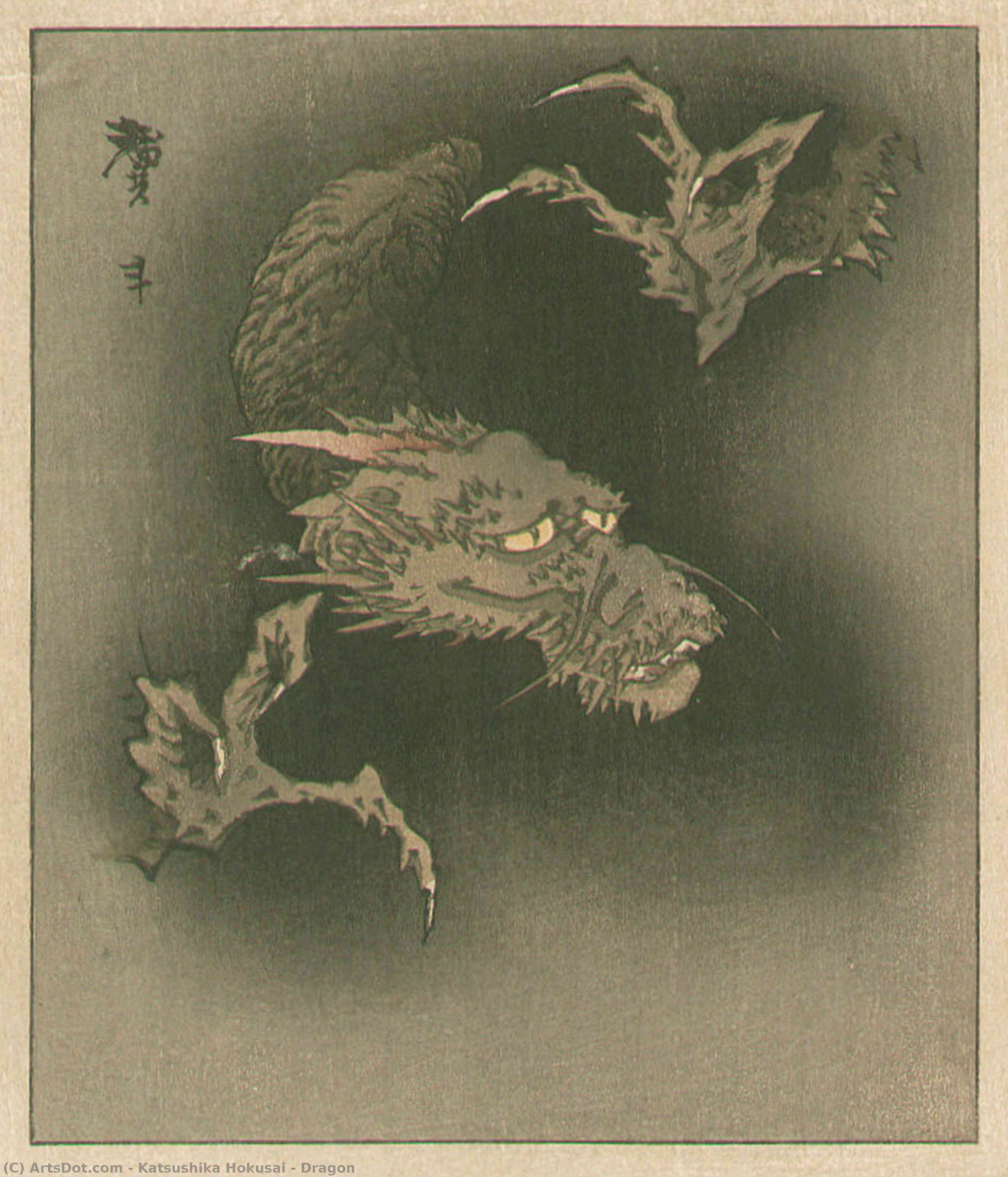 Wikioo.org - The Encyclopedia of Fine Arts - Painting, Artwork by Katsushika Hokusai - Dragon
