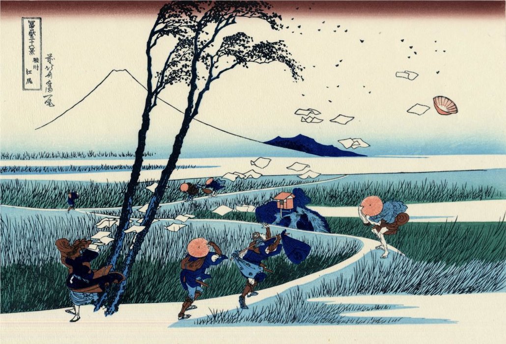 WikiOO.org – 美術百科全書 - 繪畫，作品 Katsushika Hokusai - 江尻在骏河国