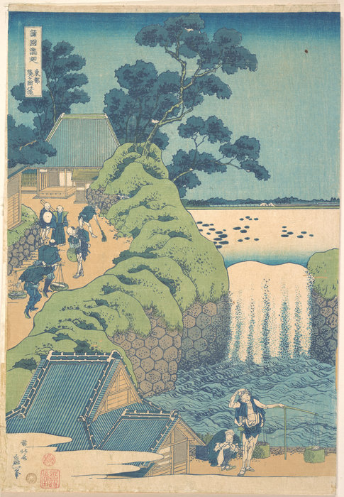 Wikioo.org – L'Enciclopedia delle Belle Arti - Pittura, Opere di Katsushika Hokusai - Fall Of Aoiga Oka, Edo