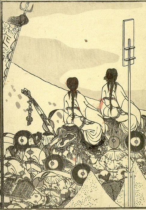 Wikioo.org - The Encyclopedia of Fine Arts - Painting, Artwork by Katsushika Hokusai - Fuji And Foreign Embassy