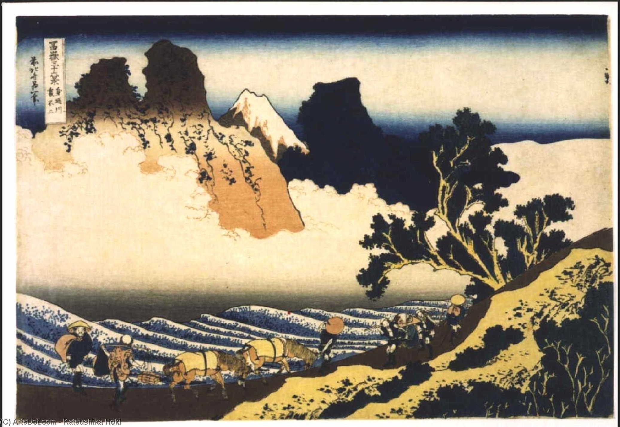 WikiOO.org - Encyclopedia of Fine Arts - Malba, Artwork Katsushika Hokusai - Fuji From The Minobu River