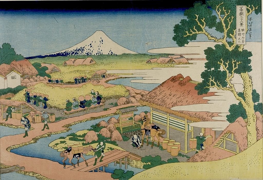 Wikioo.org - Bách khoa toàn thư về mỹ thuật - Vẽ tranh, Tác phẩm nghệ thuật Katsushika Hokusai - Fuji From The Tea Plantation Of Katakura In Suruga Province