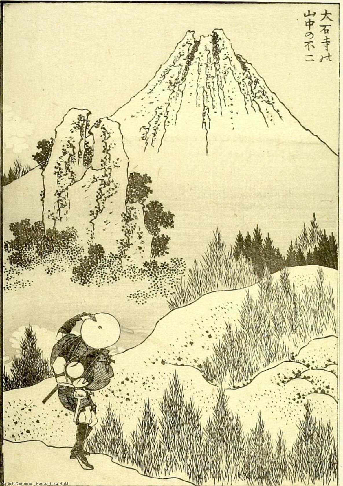 Wikioo.org - The Encyclopedia of Fine Arts - Painting, Artwork by Katsushika Hokusai - Fuji In The Mountains Of Taisekiji Temple