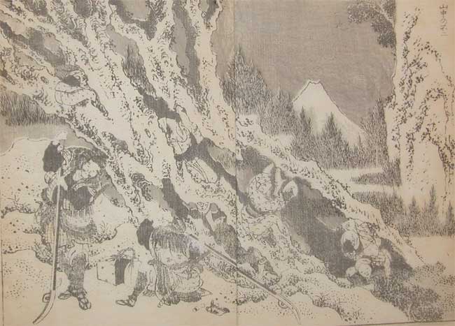 WikiOO.org - Енциклопедия за изящни изкуства - Живопис, Произведения на изкуството Katsushika Hokusai - Fuji In The Mountains