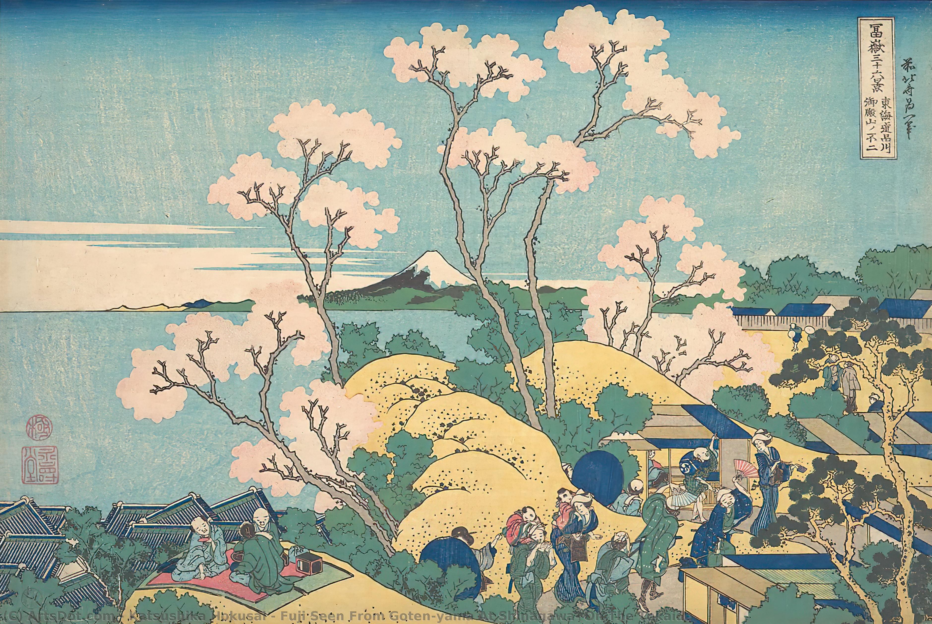 Wikioo.org - สารานุกรมวิจิตรศิลป์ - จิตรกรรม Katsushika Hokusai - Fuji Seen From Goten-yama At Shinagawa, On The Tokaido