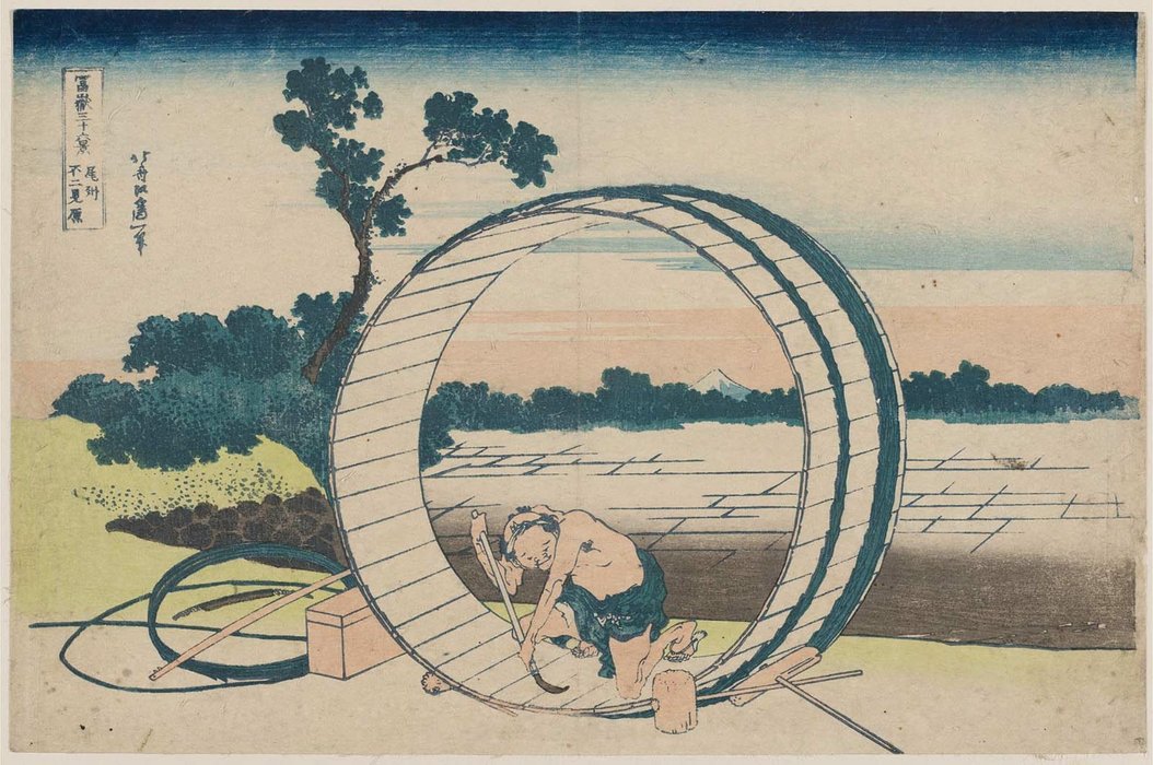 WikiOO.org - 百科事典 - 絵画、アートワーク Katsushika Hokusai - 尾張国でフジビュープレーン