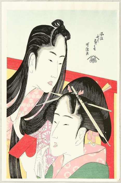 WikiOO.org - Güzel Sanatlar Ansiklopedisi - Resim, Resimler Katsushika Hokusai - Furyu Nakute Nana Kuse