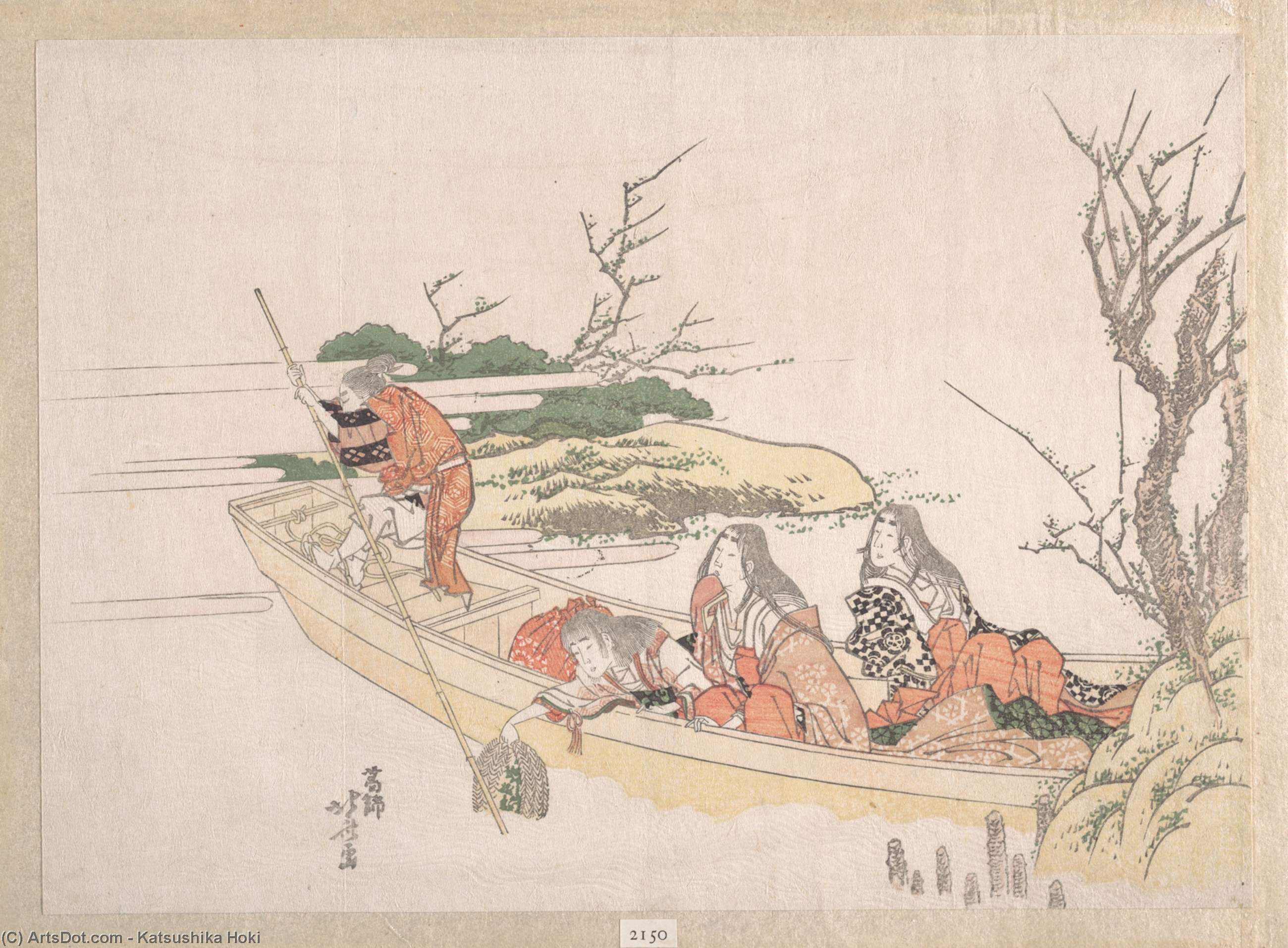Wikioo.org - The Encyclopedia of Fine Arts - Painting, Artwork by Katsushika Hokusai - Gathering Sea-weed