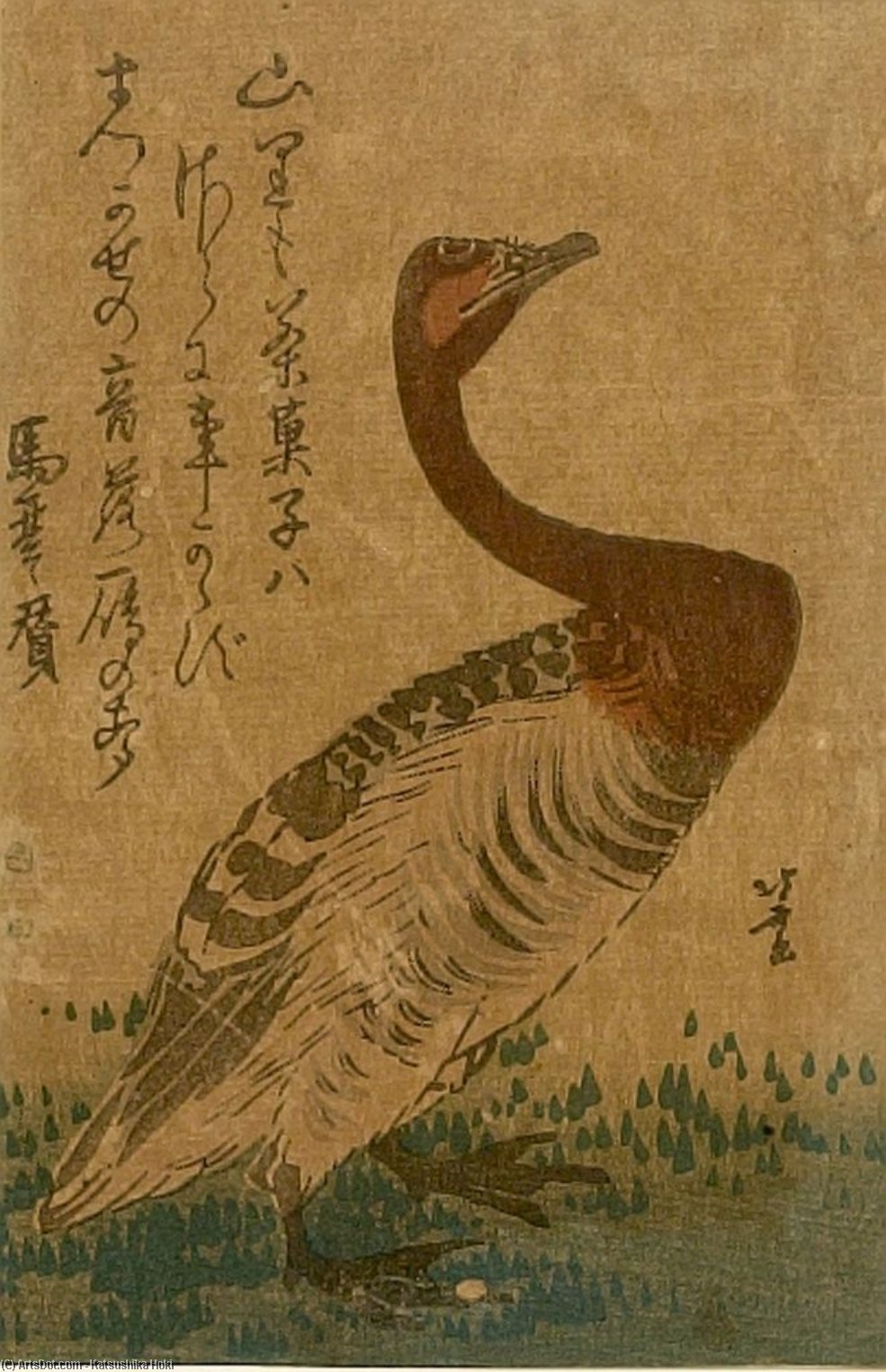 Wikioo.org - The Encyclopedia of Fine Arts - Painting, Artwork by Katsushika Hokusai - Goose