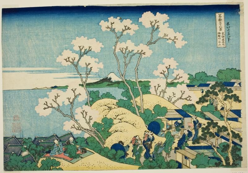 Wikioo.org - The Encyclopedia of Fine Arts - Painting, Artwork by Katsushika Hokusai - Goten Hill At Shinagawa On The Tokaido