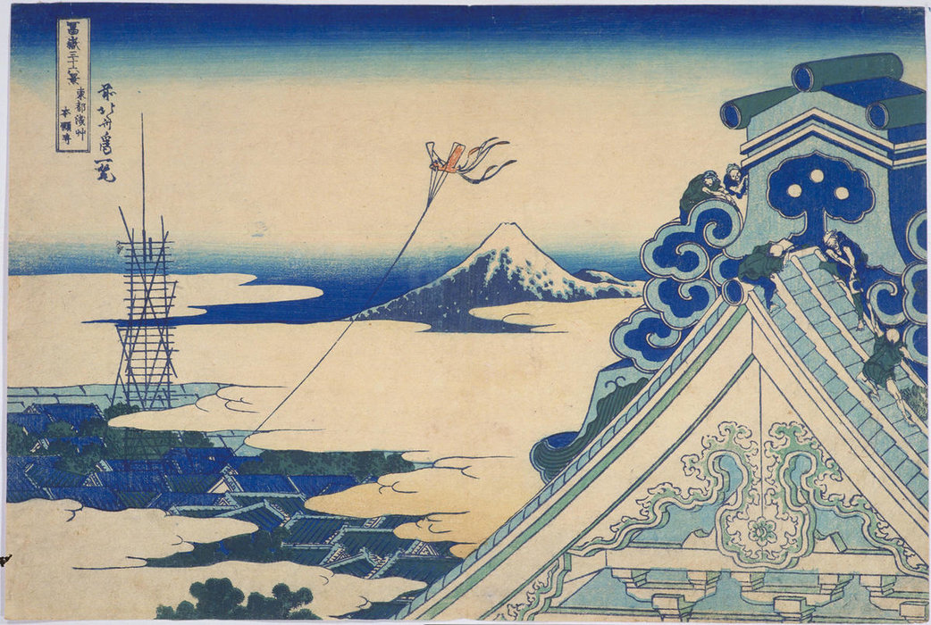 WikiOO.org - אנציקלופדיה לאמנויות יפות - ציור, יצירות אמנות Katsushika Hokusai - Honganji Temple At Asakusa In Edo