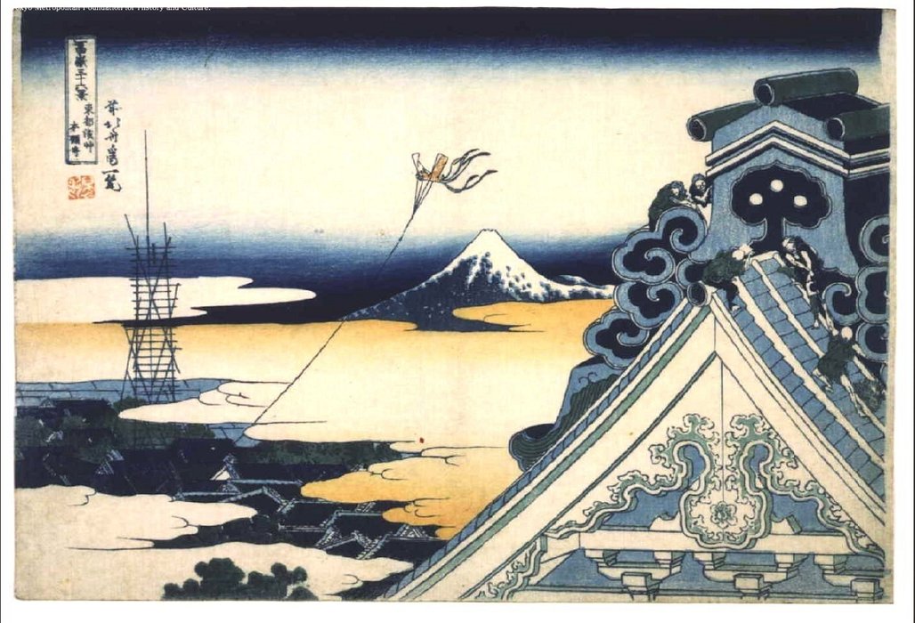 Wikioo.org - The Encyclopedia of Fine Arts - Painting, Artwork by Katsushika Hokusai - Honganji Temple At Asakusa In The Eastern Capital