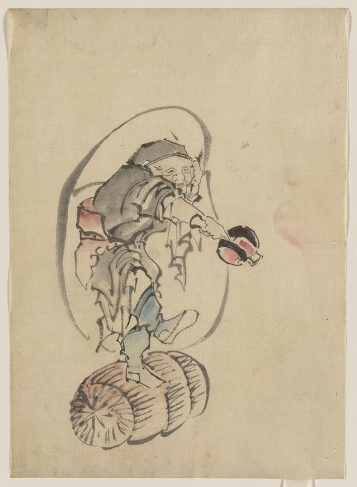 Хотей , бог добра Фортуна , один из семь Повезло Боги - Katsushika Hokusai  | WikiOO.org - Энциклопедия изобразительного искусства