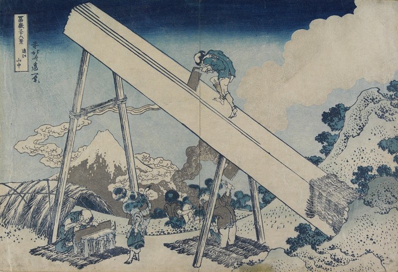 WikiOO.org - אנציקלופדיה לאמנויות יפות - ציור, יצירות אמנות Katsushika Hokusai - In A Mountain Of Totomi Province