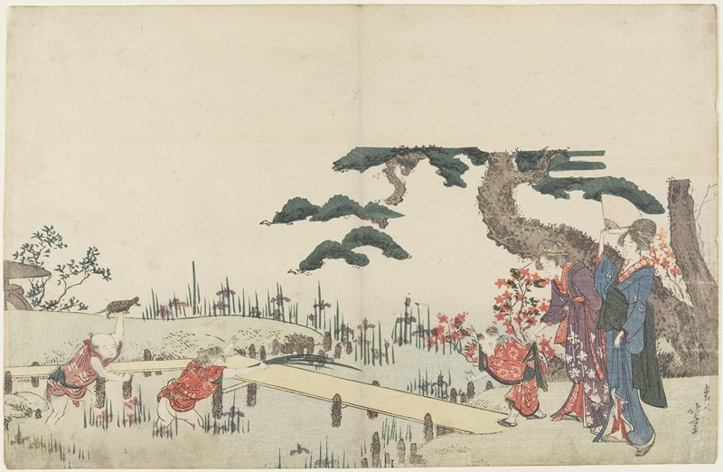 Wikioo.org - The Encyclopedia of Fine Arts - Painting, Artwork by Katsushika Hokusai - Iris Garden