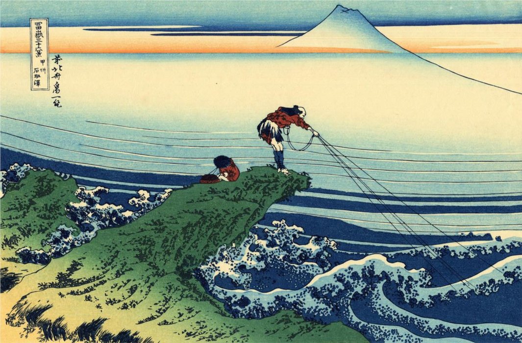 WikiOO.org – 美術百科全書 - 繪畫，作品 Katsushika Hokusai - Kajikazawa在甲斐​​国