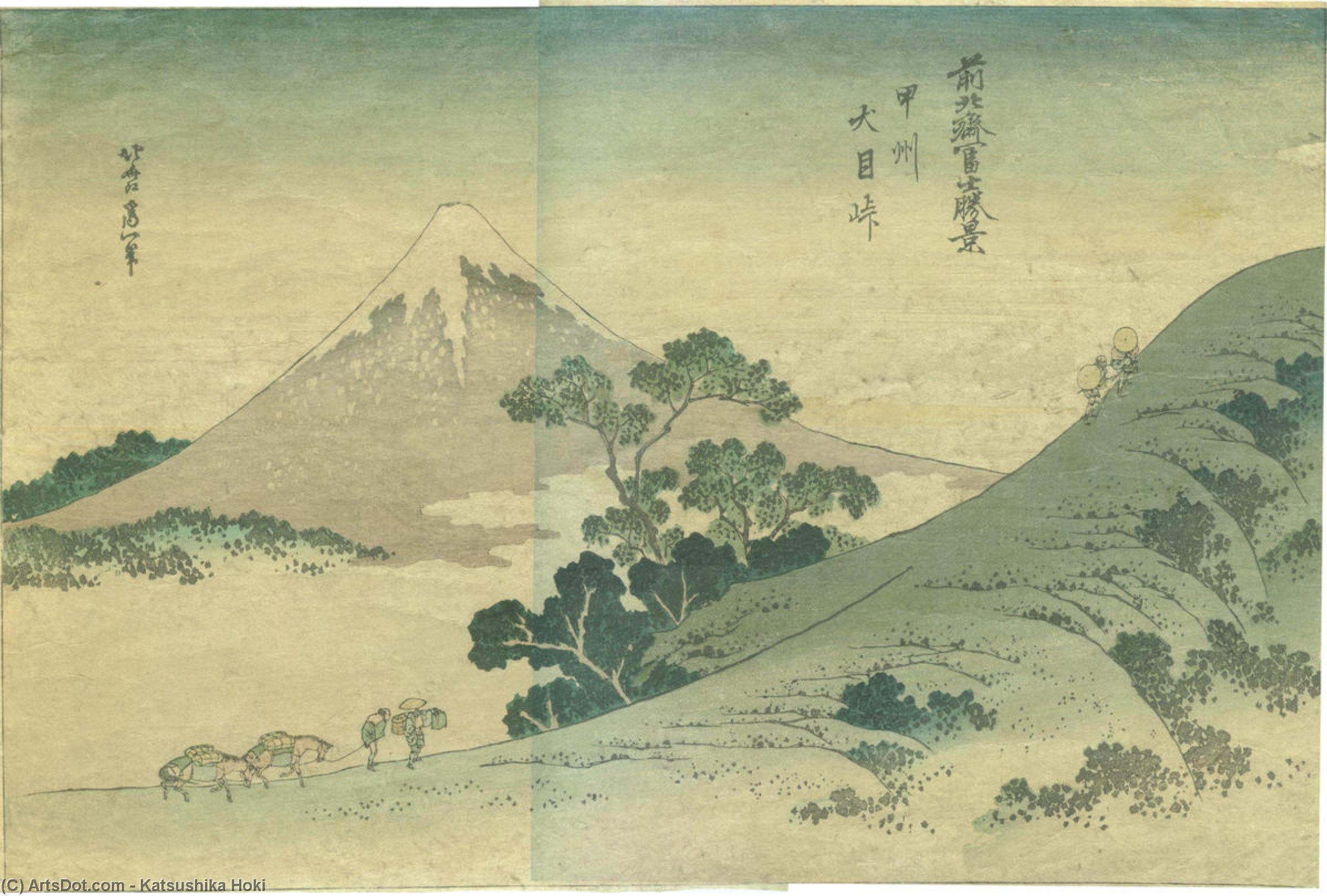 Wikioo.org - The Encyclopedia of Fine Arts - Painting, Artwork by Katsushika Hokusai - Koshu Inume Pass