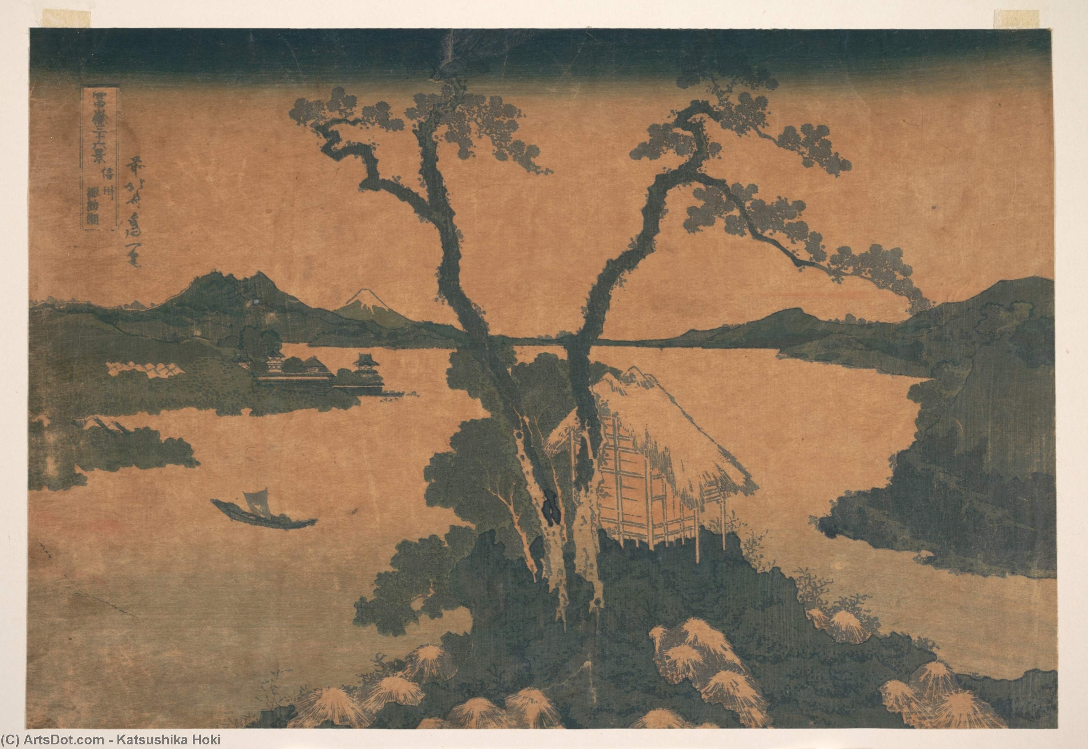 Wikioo.org - Bách khoa toàn thư về mỹ thuật - Vẽ tranh, Tác phẩm nghệ thuật Katsushika Hokusai - Lake Suwa In Shinano Province