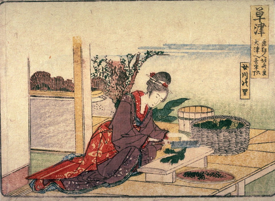 Wikioo.org – L'Enciclopedia delle Belle Arti - Pittura, Opere di Katsushika Hokusai - Megawa villaggio vicino Kusatsu